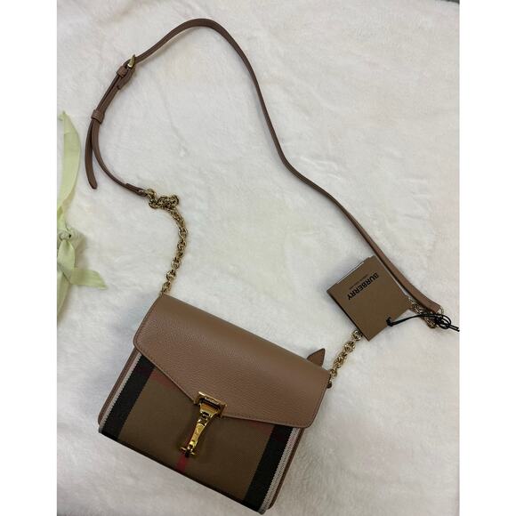 NWT BURBERRY BABY MACKEN DERBY LEATHER CROSSBODY BAG - Picture 3 of 7